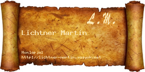 Lichtner Martin névjegykártya